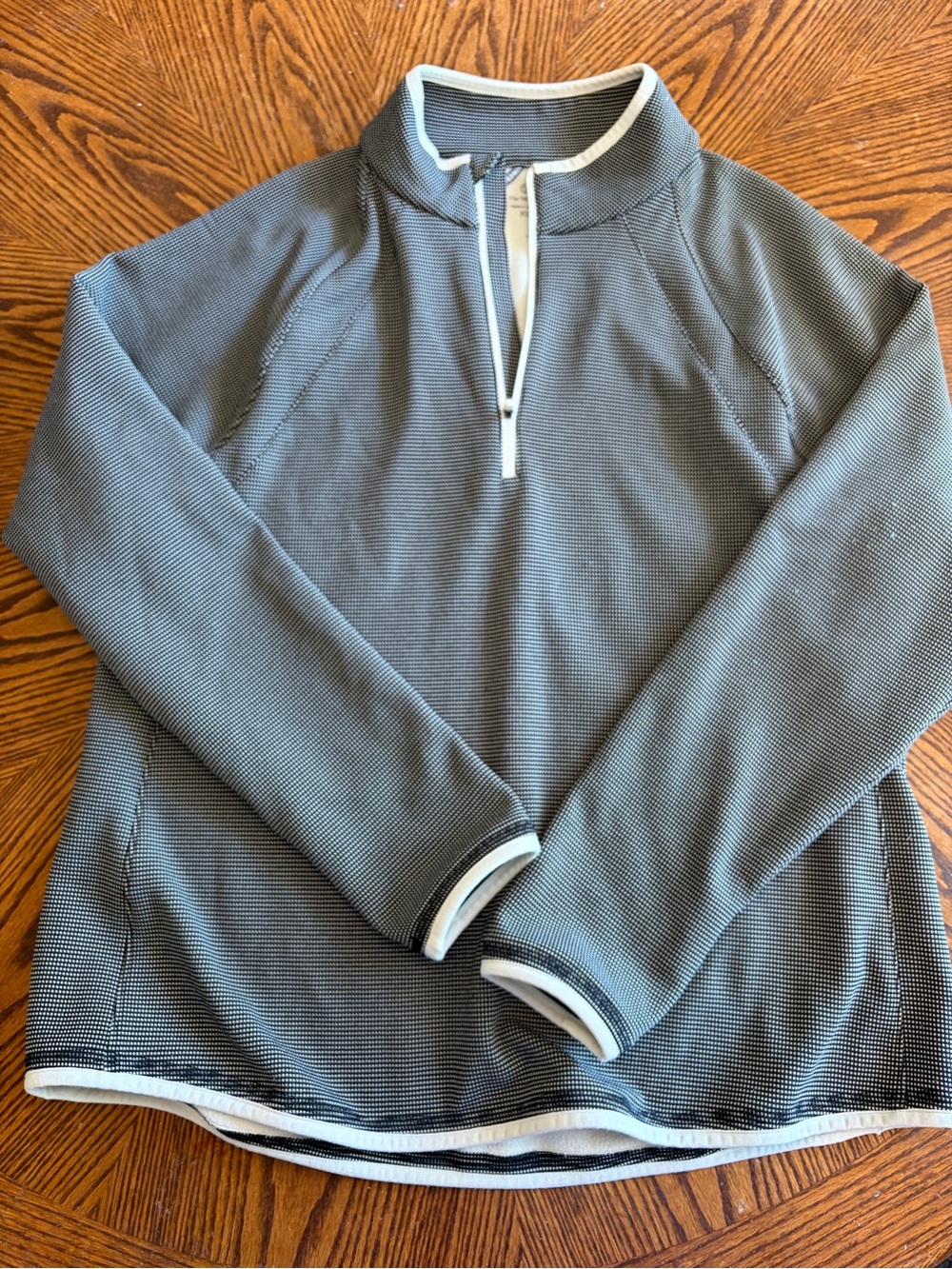 Talbots Zip-Front Pullover with White Trim